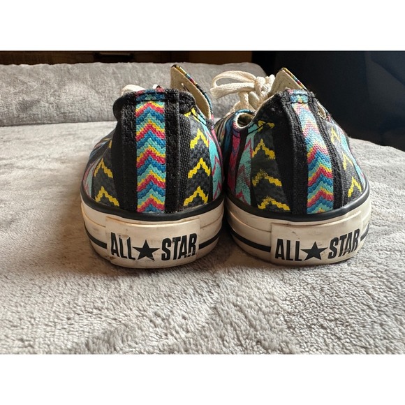 Converse All Star Low Top Chevron Sneakers Black Multi Womens Shoes - Picture 4 of 6